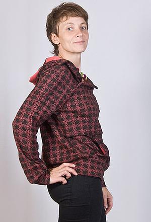 Джемпер, красный с черным