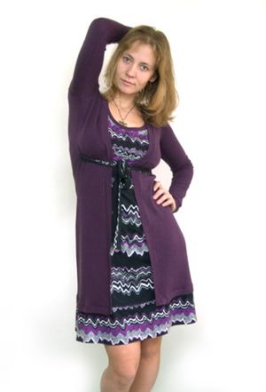 Платье сиреневое с полоской