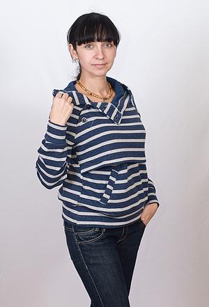 Реглан, синий с полоской