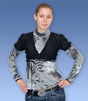 Блузка «Cерые цветы»