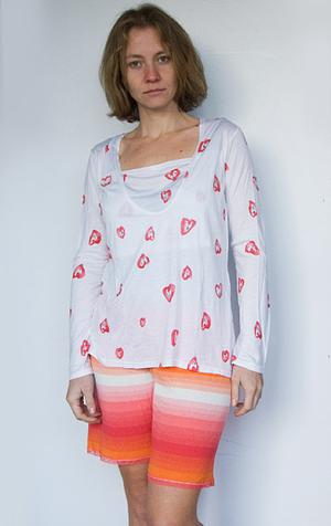 Пижама - шорты и футболка Полоска