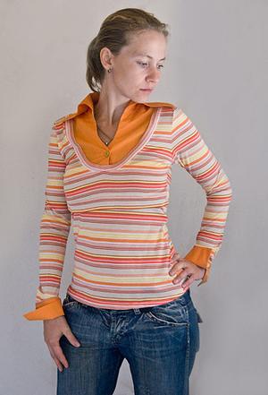 Рубашка, оранжевая полоска