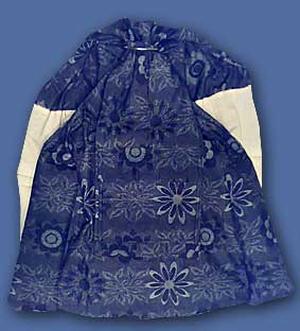 Жаккард, синие цветы